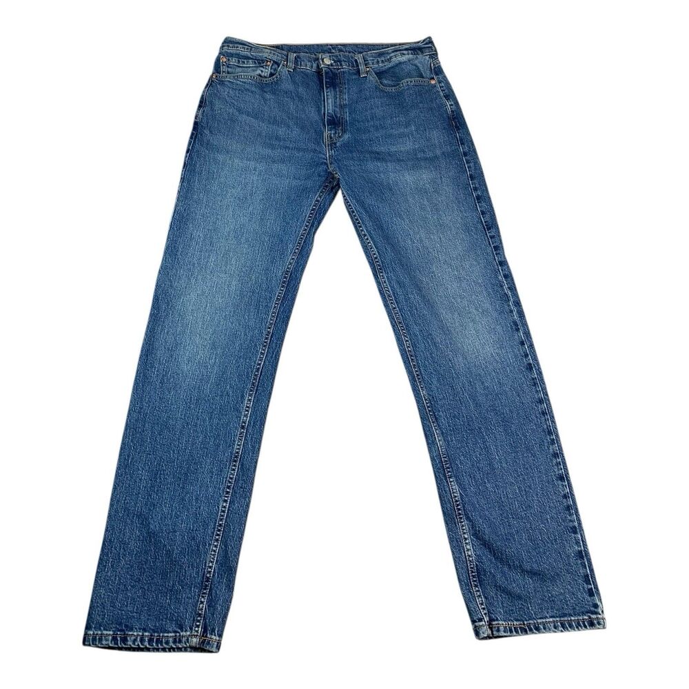 Levi's 505 Mens Blue Denim Jeans 36 x 34 Straight Leg Regular Fit Medium Wash